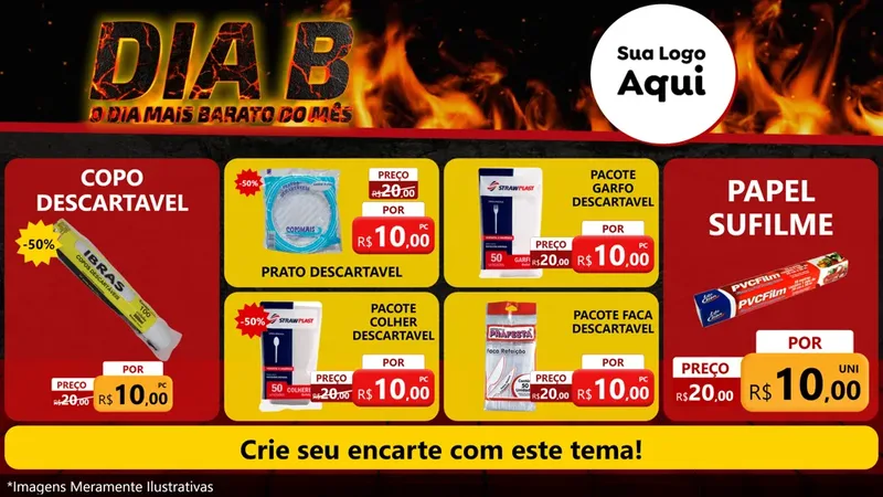 Modelo de TV para TV Horizontal com o tema Dia B para Embalagens