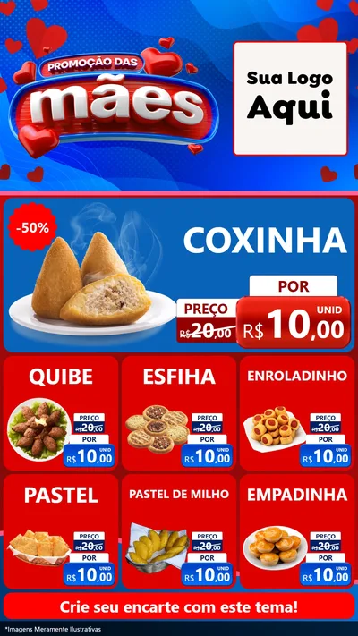 Modelo de Rede Social para Stories com o tema Promoção das Mães para Salgadaria