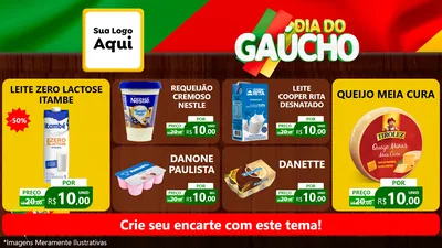 Modelo de TV para TV Horizontal com o tema Dia do Gaúcho para Frios e Laticínios