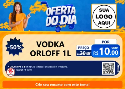 Modelo de Cartaz para Cartaz A4 Horizontal com o tema Oferta do Dia para Distribuidora de bebidas