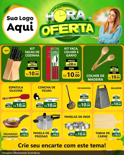 Modelo de Rede Social para Feed Instagram com o tema Hora da Oferta para Utilidades Domésticas