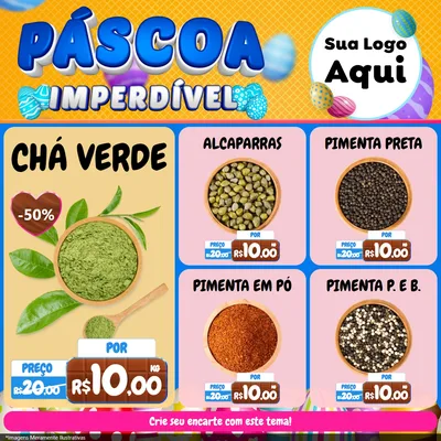 Modelo de Rede Social para Feed Facebook com o tema Páscoa Imperdível para Produtos Naturais