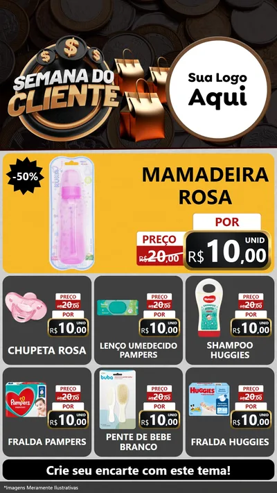 Modelo de Rede Social para Stories com o tema Semana do Cliente para Bebês