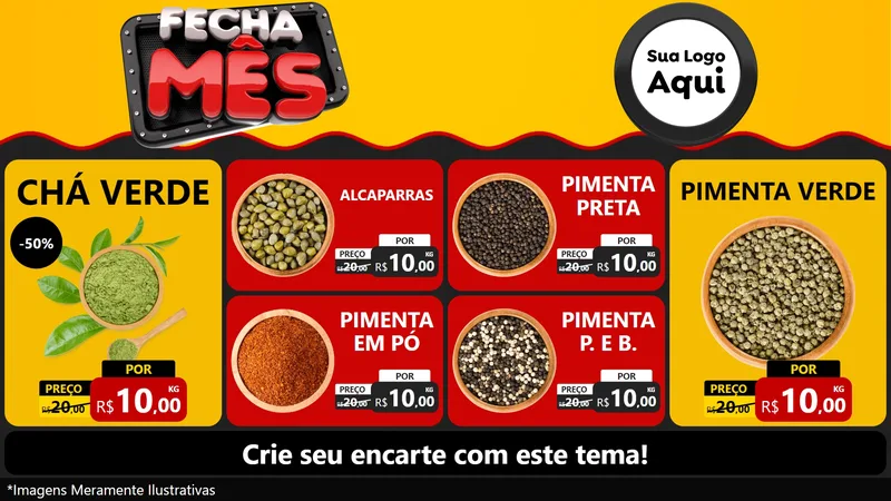 Modelo de TV para TV Horizontal com o tema Fecha Mês para Produtos Naturais