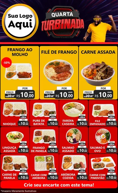 Modelo de Encarte para Encarte Grande com o tema Quarta Turbinada para Restaurante