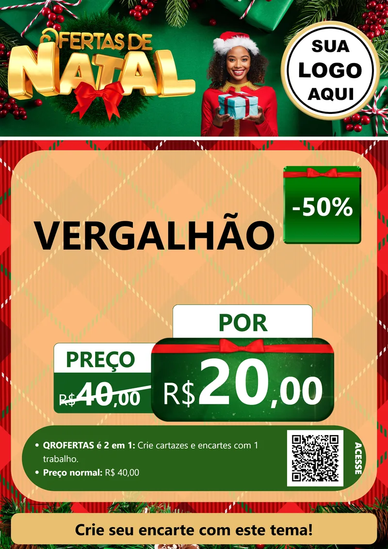 Modelo de Cartaz para Cartaz A4 Vertical com o tema Ofertas de Natal para Ferragens