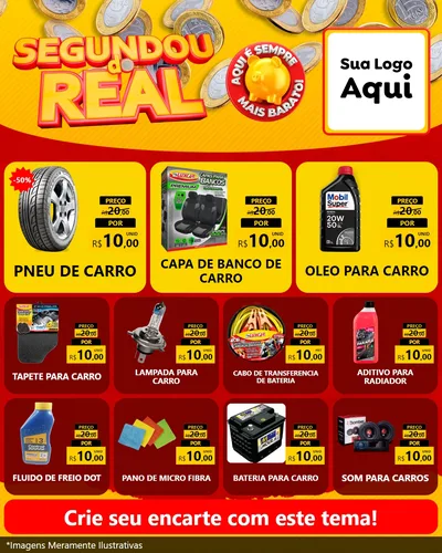 Modelo de Rede Social para Feed Instagram com o tema Segundou do Real para Auto peças