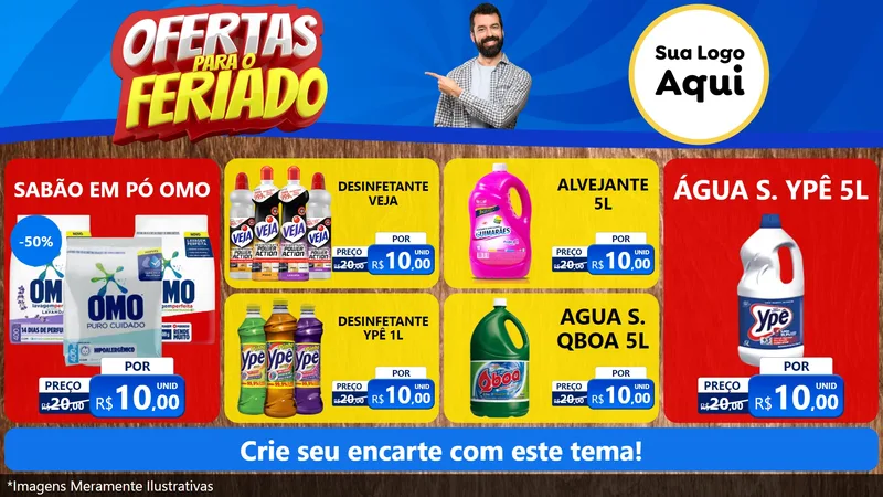 Modelo de TV para TV Horizontal com o tema Ofertas Para O Feriado para Produtos de Limpeza