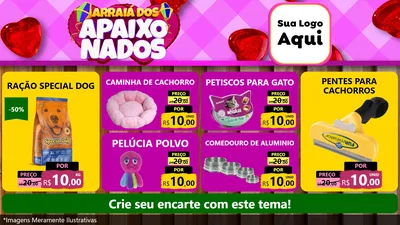 Modelo de TV para TV Horizontal com o tema Arraiá dos Apaixonados para Pet Shop