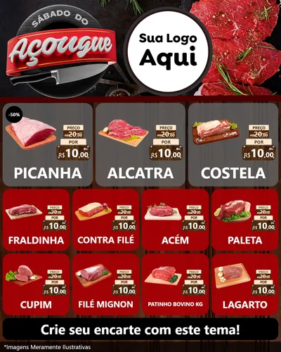 Modelo de Rede Social para Feed Instagram com o tema Sábado do Açougue para Açougue