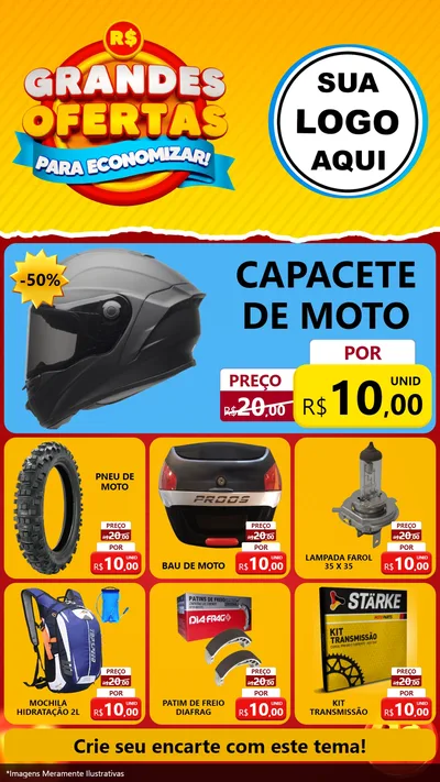 Modelo de Rede Social para Stories com o tema Grandes Ofertas Para Economizar! para Moto peças
