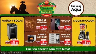Modelo de TV para TV Horizontal com o tema Especial Semana Farroupilha para Móveis e Eletro