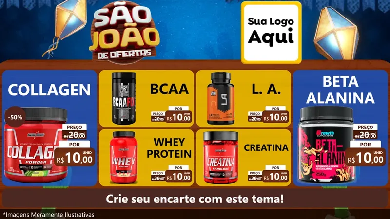 Modelo de TV para TV Horizontal com o tema São João Ofertas Imbatíveis! - Junina para Suplementos alimentares