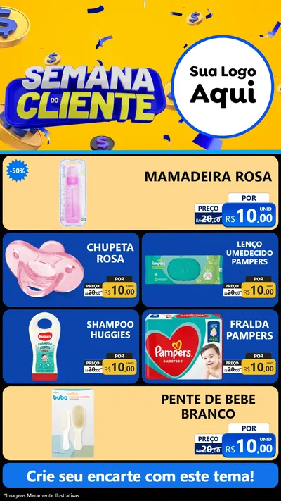 Modelo de TV para TV Vertical com o tema Semana do Cliente para Bebês
