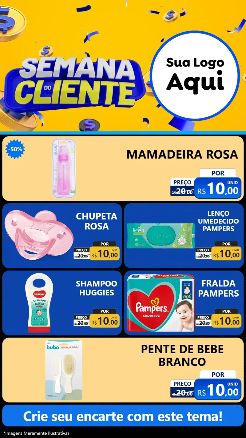 Modelo de TV para TV Vertical com o tema Semana do Cliente para Bebês