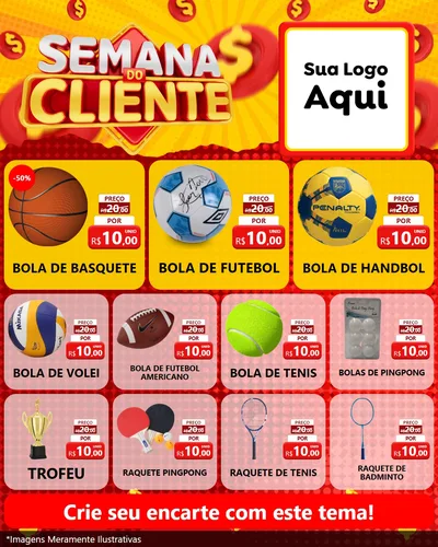 Modelo de Rede Social para Feed Instagram com o tema Semana do Cliente para Artigos Esportivos