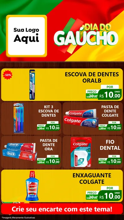 Modelo de TV para TV Vertical com o tema Dia do Gaúcho para Higiene Pessoal