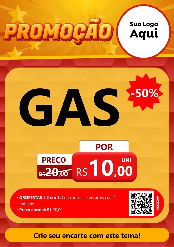 Modelo de Cartaz para Cartaz A4 Vertical com o tema Promoção para Água e gás