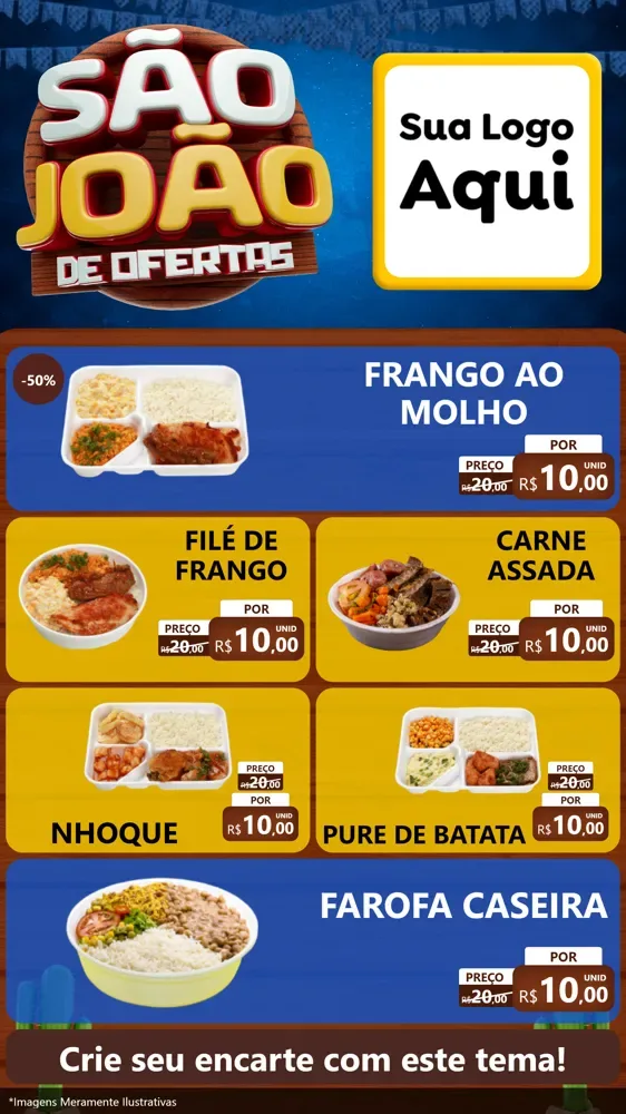 Modelo de TV para TV Vertical com o tema São João Ofertas Imbatíveis! - Junina para Restaurante