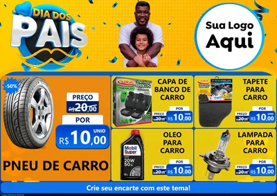 Modelo de Encarte para Encarte A4 Horizontal com o tema Dia dos Pais para Auto peças