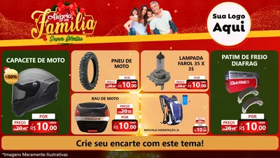 Modelo de TV para TV Horizontal com o tema Alegria em Família Super Ofertas - Natal para Moto peças