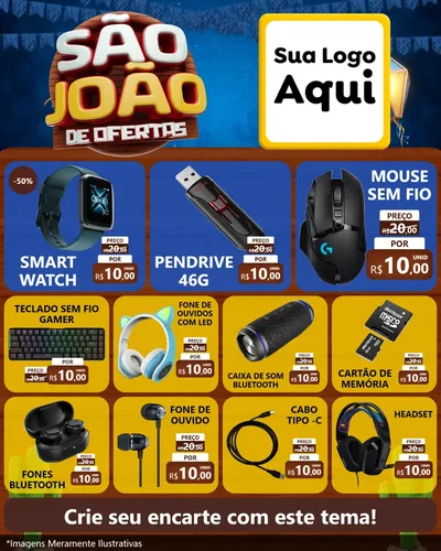 Modelo de Rede Social para Feed Instagram com o tema São João Ofertas Imbatíveis! - Junina para Informática