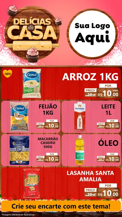 Modelo de TV para TV Vertical com o tema Delícias da Casa para Supermercado