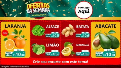 Modelo de TV para TV Horizontal com o tema Ofertas da Semana Farroupilha para Hortifrúti
