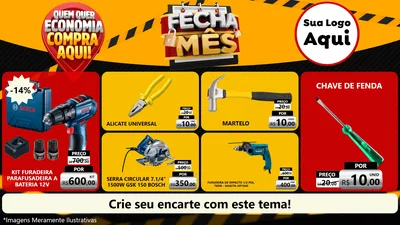 Modelo de TV para TV Horizontal com o tema Fecha Mês para Maquinas e Ferramentas