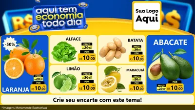 Modelo de TV para TV Horizontal com o tema Aqui Tem Economia Todo Dia para Hortifrúti