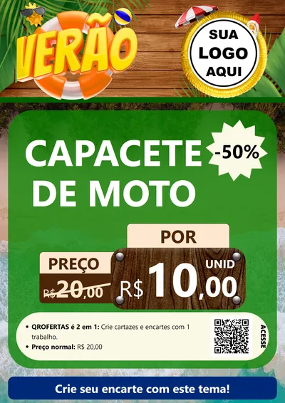 Modelo de Cartaz para Cartaz A4 Vertical com o tema Verão para Moto peças