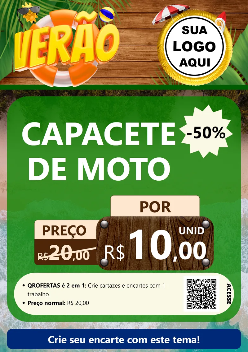 Modelo de Cartaz para Cartaz A4 Vertical com o tema Verão para Moto peças