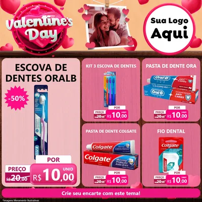 Modelo de Rede Social para Feed Facebook com o tema Valentine's Day para Higiene Pessoal