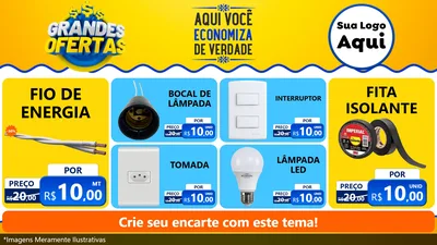 Modelo de TV para TV Horizontal com o tema Grandes Ofertas para Materiais Elétricos