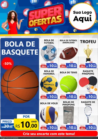 Modelo de Encarte para Encarte A4 Vertical com o tema Super Ofertas para Artigos Esportivos