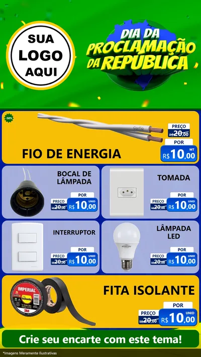 Modelo de TV para TV Vertical com o tema Dia Da Proclamação Da República para Materiais Elétricos