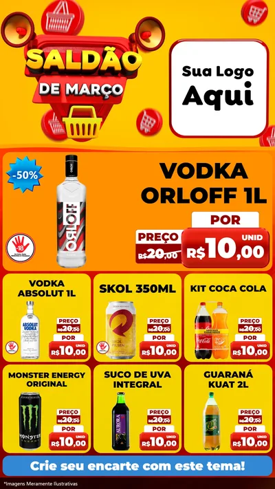 Modelo de Rede Social para Stories com o tema Saldão de Março para Distribuidora de bebidas