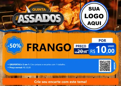 Modelo de Cartaz para Cartaz A4 Horizontal com o tema Quinta dos Assados para Assados