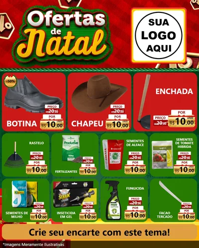 Modelo de Rede Social para Feed Instagram com o tema Ofertas de Natal para Agropecuária