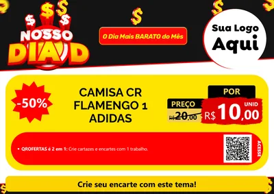 Modelo de Cartaz para Cartaz A4 Horizontal com o tema Nosso Dia D para Roupas e acessórios