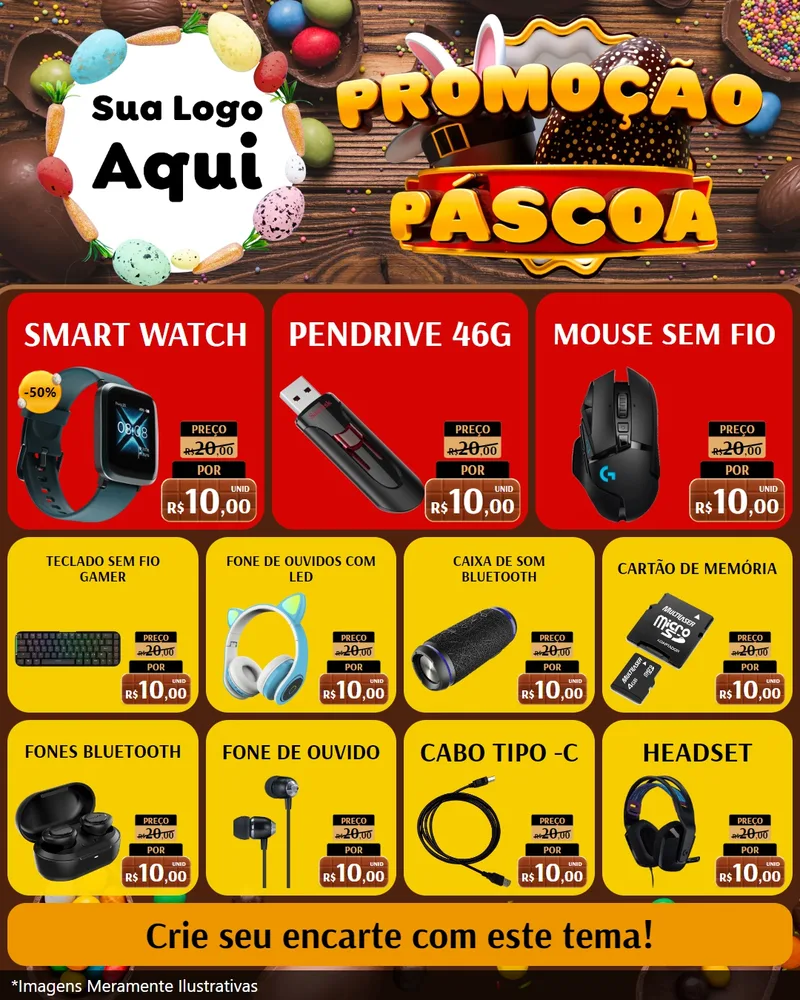 Modelo de Rede Social para Feed Instagram com o tema Promoção Páscoa para Informática