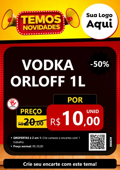 Modelo de Cartaz para Cartaz A4 Vertical com o tema Temos Novidades para Distribuidora de bebidas