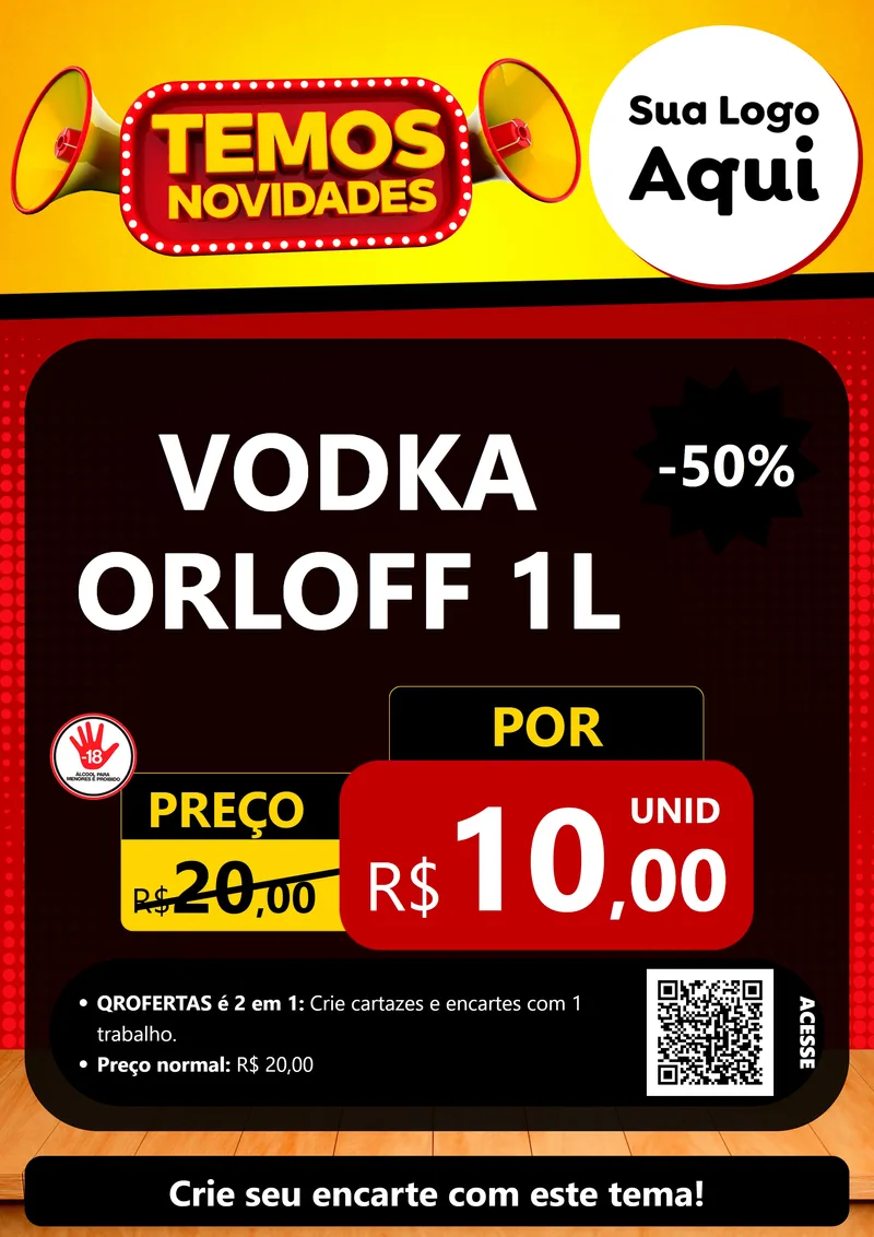 Modelo de Cartaz para Cartaz A4 Vertical com o tema Temos Novidades para Distribuidora de bebidas