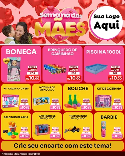 Modelo de Rede Social para Feed Instagram com o tema Semana Das Mães para Brinquedos