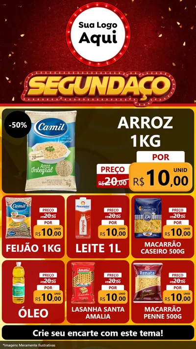 Modelo de Rede Social para Stories com o tema Segundaço para Supermercado
