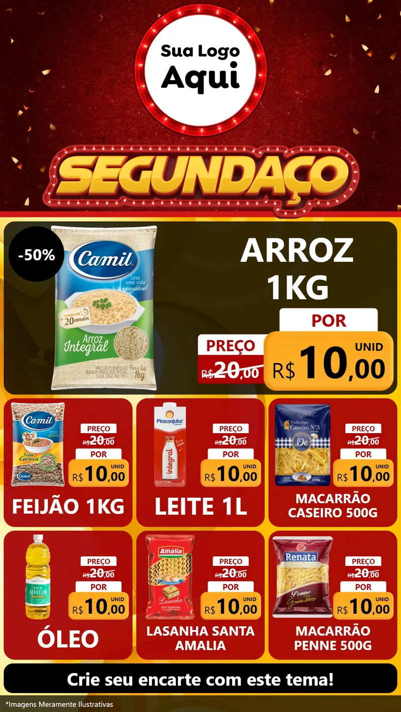 Modelo de Rede Social para Stories com o tema Segundaço para Supermercado