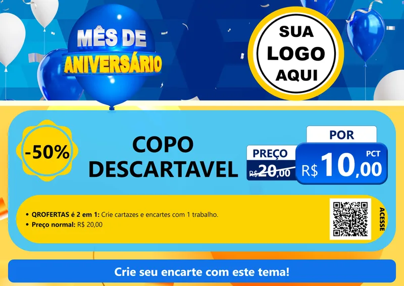 Modelo de Cartaz para Cartaz A4 Horizontal com o tema Mês de Aniversário para Embalagens