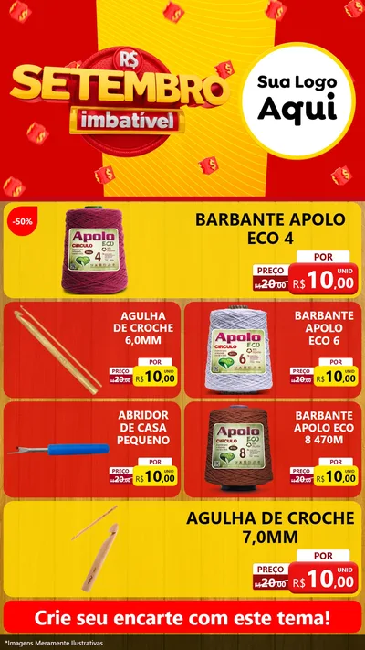 Modelo de TV para TV Vertical com o tema Setembro Imbatível para Armarinho e Aviamentos