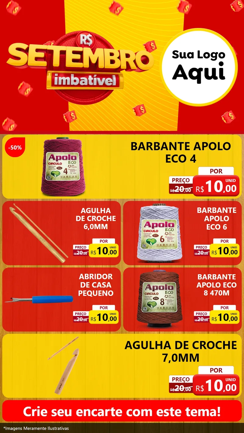 Modelo de TV para TV Vertical com o tema Setembro Imbatível para Armarinho e Aviamentos