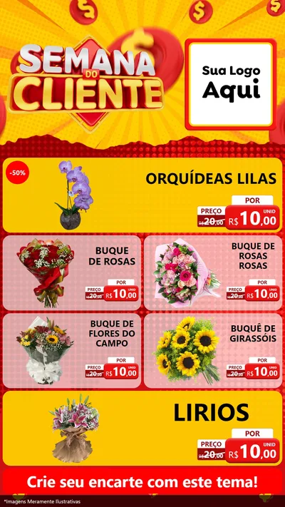 Modelo de TV para TV Vertical com o tema Semana do Cliente para Floricultura e jardim